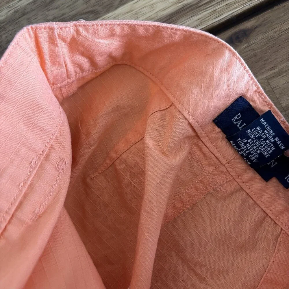 Ralph Lauren Girl Orange Shorts Size‎ 10 Preppy Classic School Summer Resort